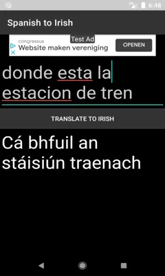 Spanish to Irish Translator android App screenshot 0