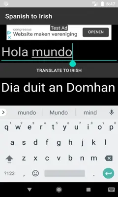 Spanish to Irish Translator android App screenshot 2